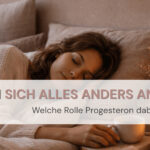 Ruhiges, feminines Bild, das den weiblichen Zyklus, hormonelle Veränderungen und das innere Erleben in der Lutealphase symbolisiert.