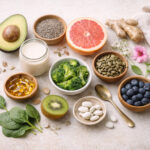 Vegane Lebensmittel mit wichtigen Nährstoffen für Frauen wie Eisen, Omega-3, Calcium und Vitamine – natürlich, ausgewogen und alltagstauglich.